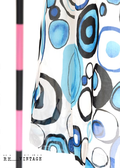 水藍普普圈圈夏日長洋裝9