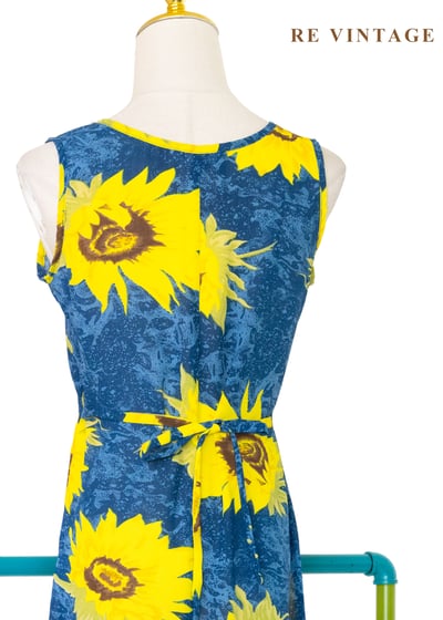 盛夏向日葵 - 海水藍無袖長洋裝10