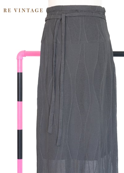 深灰暗流波紋長裙（27"）3