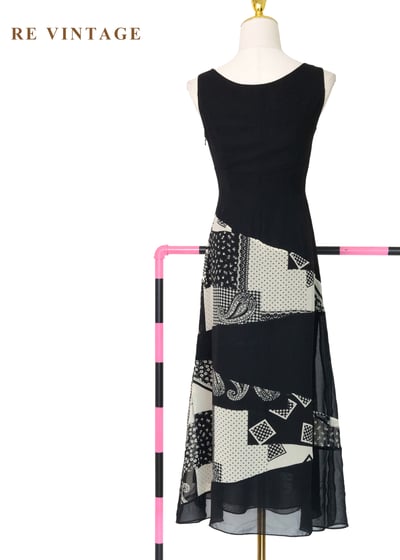 異時空拼接反骨黑色長洋裝10