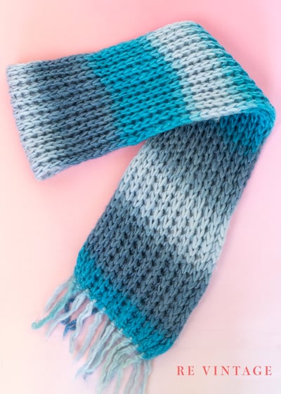 Blue Gradient 短版圍巾6