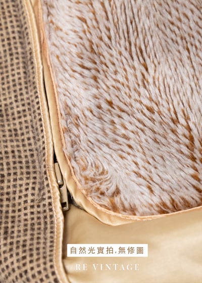 質感單品 - 小格紋米色毛呢大衣（可拆式毛背心內襯）18