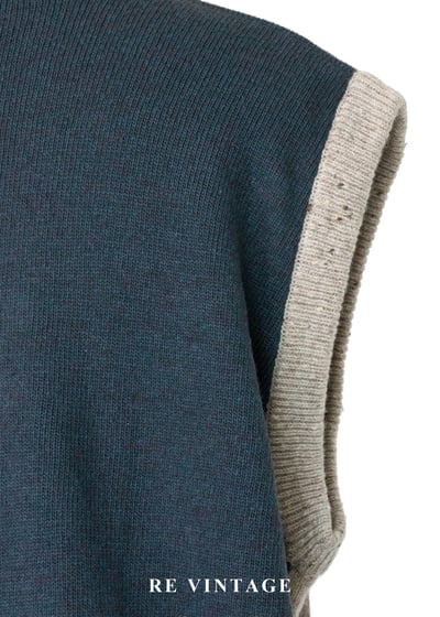 日本製 - 混色大色塊拼貼針織背心10