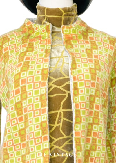 Geometric Spectrum 萊姆綠格紋毛衣外套5