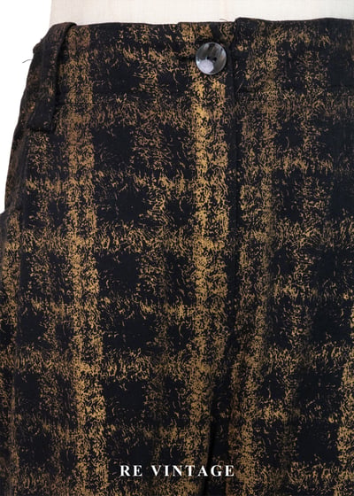 燃燒的琥珀華麗搖滾金絲格紋褲（26-28"）6