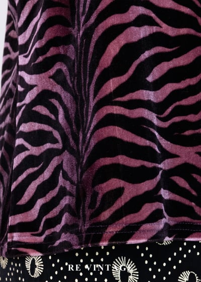 粉紅紫斑馬絨布短袖上衣5