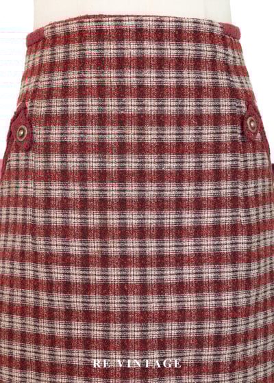 質感單品 - 精緻酒紅格紋短裙（27"）3