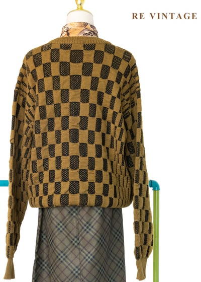 焦黃色Waffle格紋針織毛衣12