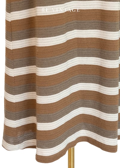 Cafe au lait 溫潤咖啡線條長洋裝8