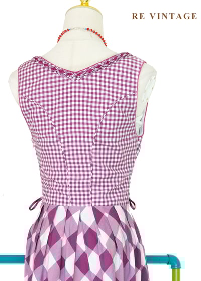 『歐洲寶物』阿爾卑斯山的少女 - 紫紅格紋德式巴伐利亞古典洋裝14