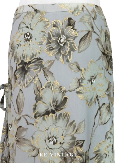 套裝裙子 - 金色午後的華麗金線勾勒花卉裙（26-29"）3