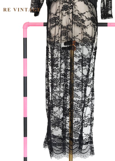 酷辣黑蕾絲透膚長版洋裝/罩衫4