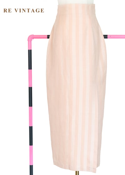 桃子粉溫柔邊界線條高腰長裙（25"）1