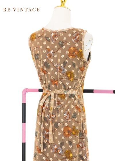 杏仁米色小花網紗洋裝7