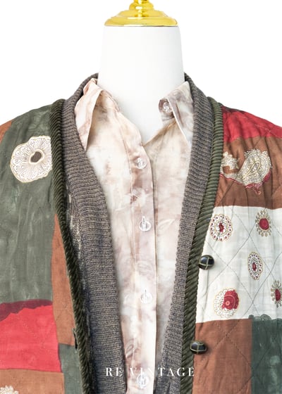 『歐洲寶物』拼接復古刷色個性背心3