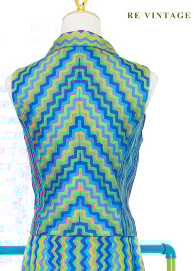 套裝上衣 - 藍調信號像素浪潮上衣9