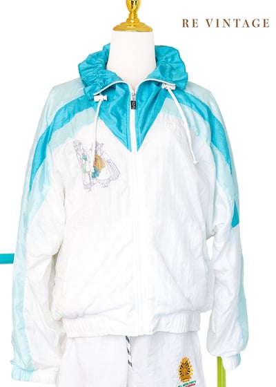 『歐洲寶物』湖水綠拼接尼龍小人偶外套 Sergio Tacchini1