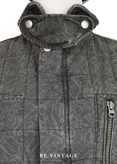 重磅水洗迷幻格紋硬挺夾克6