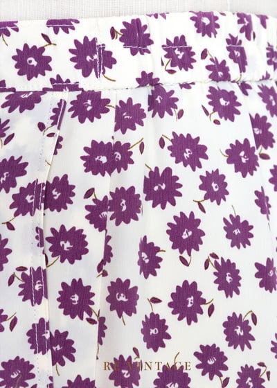 紫色小花寬版褲褲（32-34"）9
