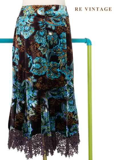 深夜寶石綠古董花紋美裙（27.5"）8