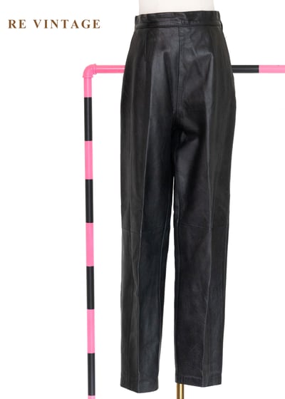 質感單品 - 中古紳士帥氣皮革長褲（27"）1