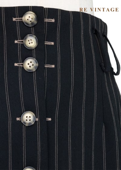 縱橫秩序 - 高腰排釦直條紋高腰長裙（26"）5