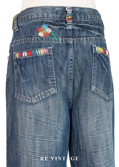 刷洗刺繡花卉牛仔褲（28"）11