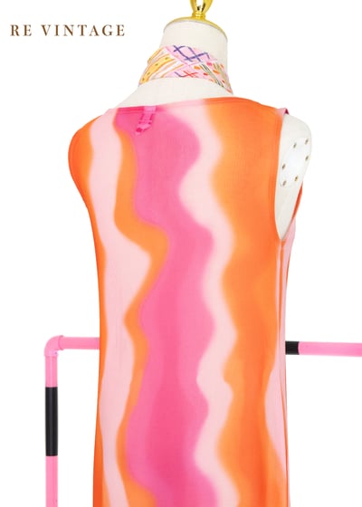 『歐洲寶貝』Fuchsia- Orange Wavy 透膚長洋裝12