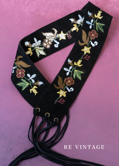 異國花園麂皮流蘇腰帶7