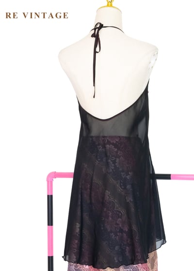 紅花黑紗東方韻味繞頸背心12