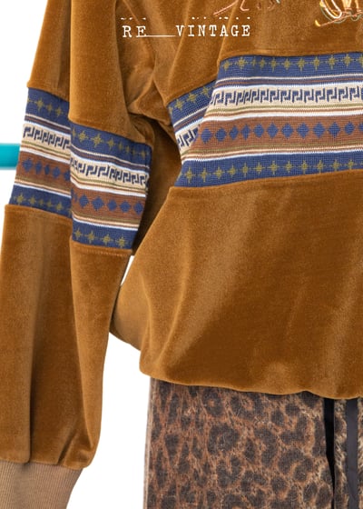 泰迪熊黃棕色圖騰套頭上衣6