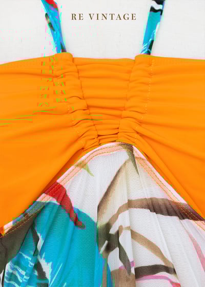 熱帶螢光夢境叢林透膚繞頸洋裝6