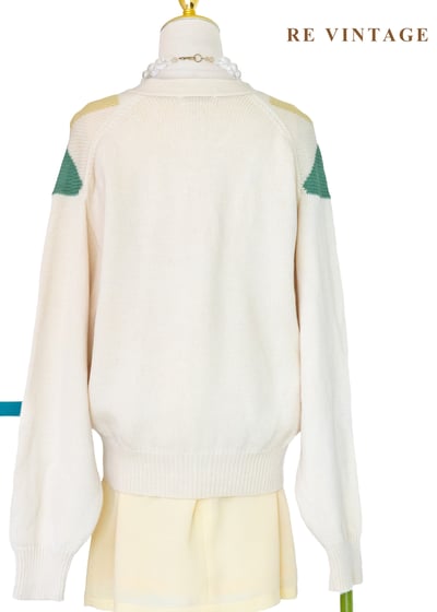 日本製 - 彩虹糖奶油大菱格針織外套8