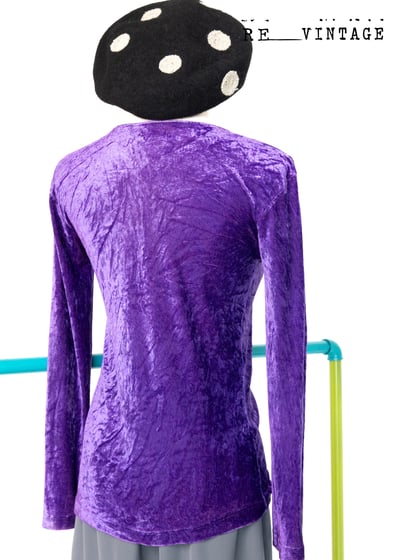 紫色絨布花朵貼身上衣6