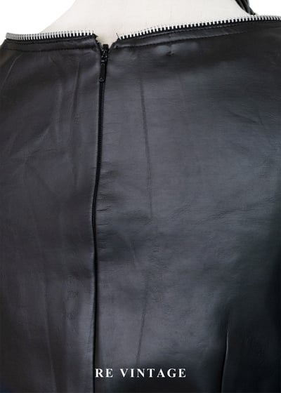 法國製 - 甜甜在心黑皮革愛心吊帶裙10