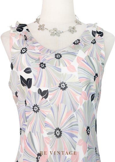 春夏糖粉花開雪紡洋裝9