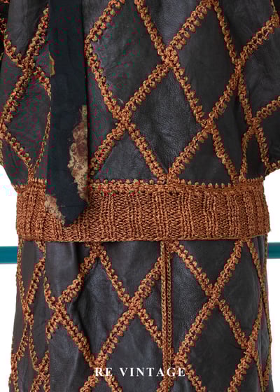 套裝組合 - 深橘鉤織皮菱格飛鼠秀上衣4