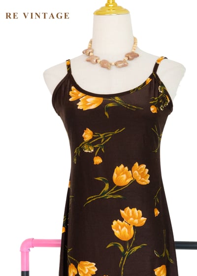 柑橘花香深巧克力色細肩帶洋裝3