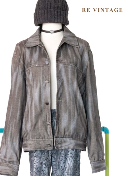 街頭灰霧棕邊界刷色外套1