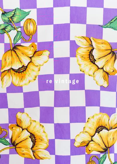 葡萄格紋花朵絲巾3