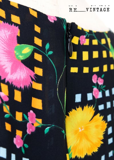 雙色康乃馨格紋長洋裝10