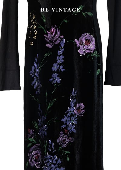 夜色花園 - 紫花盛開慶典絨布長洋裝4