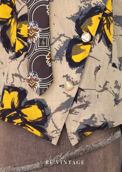 Ginger 棕色大黃花落肩上衣9