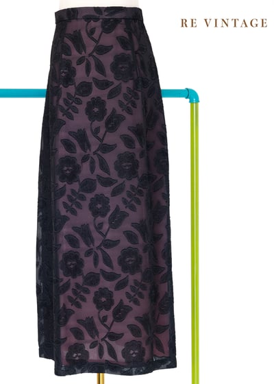 Pink Lemonade 黑色小花長裙（27"）1