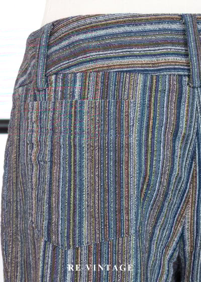 時空經緯 - 復古彩條微喇叭長褲（28"）10