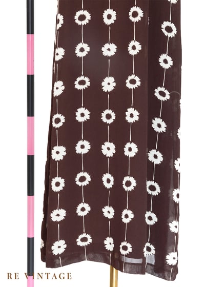 Floral Curtain 牛奶巧克力色雪紡長洋裝11