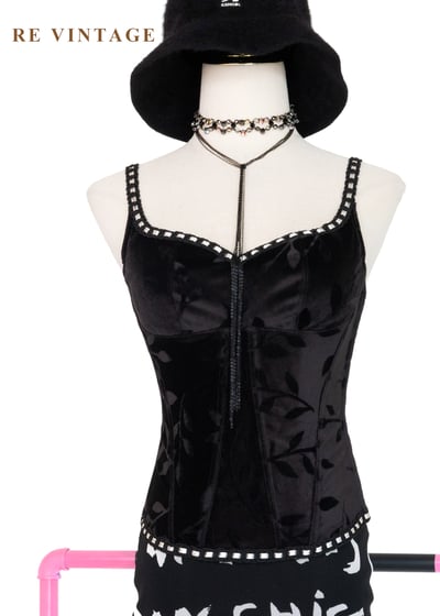 Midnight Petal Corset 黑絨馬甲背心1