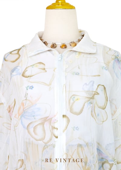 Blanc de Blanc 抽象印花透膚上衣外套3