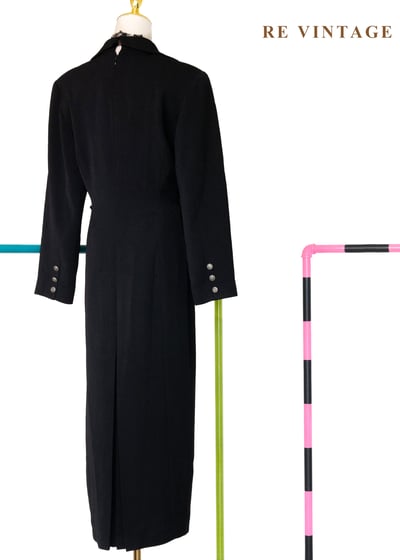 黑曜石影女王西裝式長洋裝12