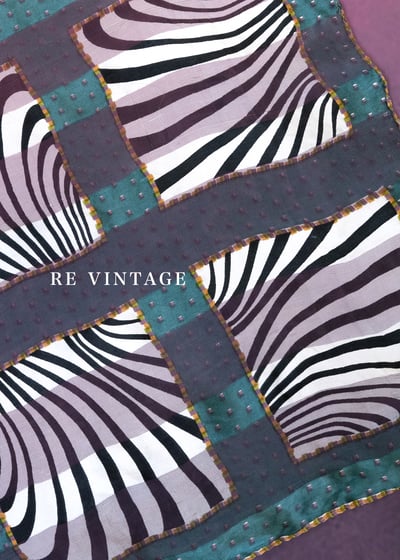 墨綠色の搖混視覺黑白斑馬紋絲巾4